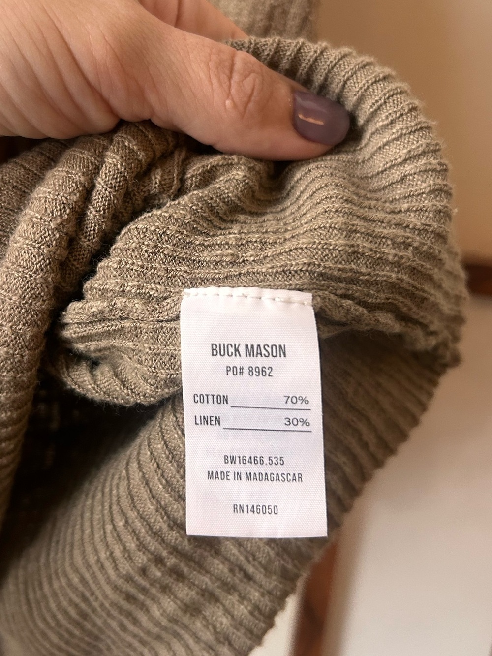 buck mason willow green coastal linen rib camisole tank cami - Picture 7 of 10